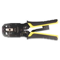 Universelle Crimpzange mit Abisolierer für 10P (RJ50). 8P (RJ45). 6P (RJ12 11). 6P DEC oder 4P Modular Stecker