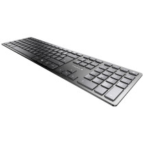 Cherry KW 9100 Slim - Full-Size Wireless Keyboard (Black/Grey) - RF 2.4GHz + Bluetooth, Portuguese Layout