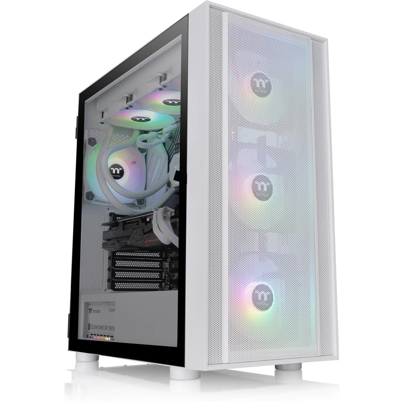 Thermaltake H570 TG ARGB - Mid Tower PC Case - Snow White, Tempered Glass, ARGB Fans, E-ATX/ATX/mATX/mini-ITX