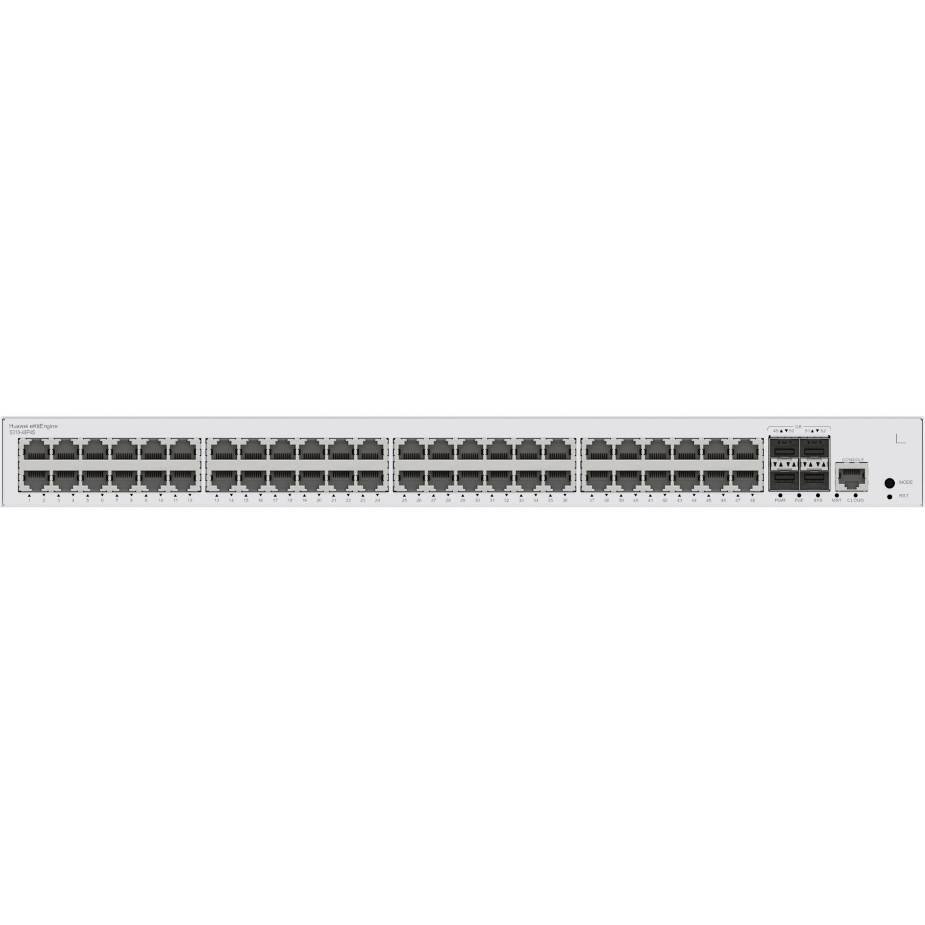 Huawei eKit S310-48P4S - Managed L3 48-Port Gigabit PoE Switch, 380W PoE Budget, Grey, 1U Rackmount
