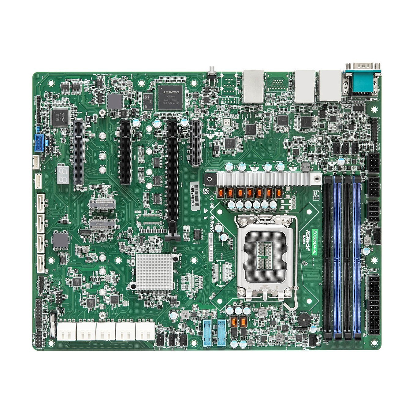 ASRock EC266D4-4L ATX Motherboard - LGA1700, DDR5, 4x DIMM, ECC, Dual M.2, 4x LAN — Buy in Cyprus with Fast Delivery