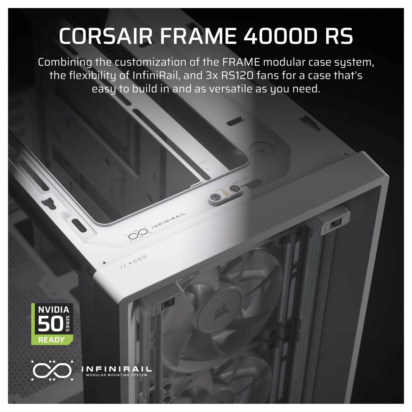 CORSAIR Frame 4000D RS Weiß Midi Tower ATX Gaming Gehäuse — Buy in Cyprus with Fast Delivery