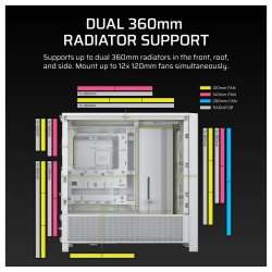 CORSAIR Frame 4000D RS Weiß Midi Tower ATX Gaming Gehäuse — Buy in Cyprus with Fast Delivery
