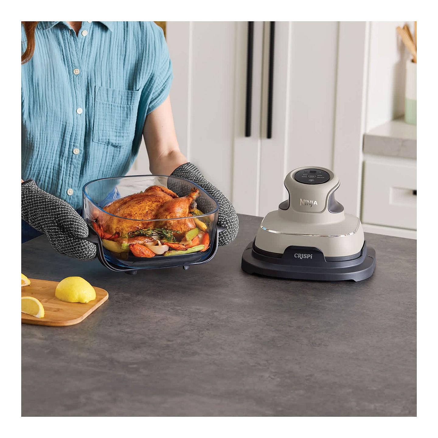 Ninja FN101EUST CRISPi 4-in-1 Tragbare Glas-Heißluftfritteuse Stone — Buy in Cyprus with Fast Delivery