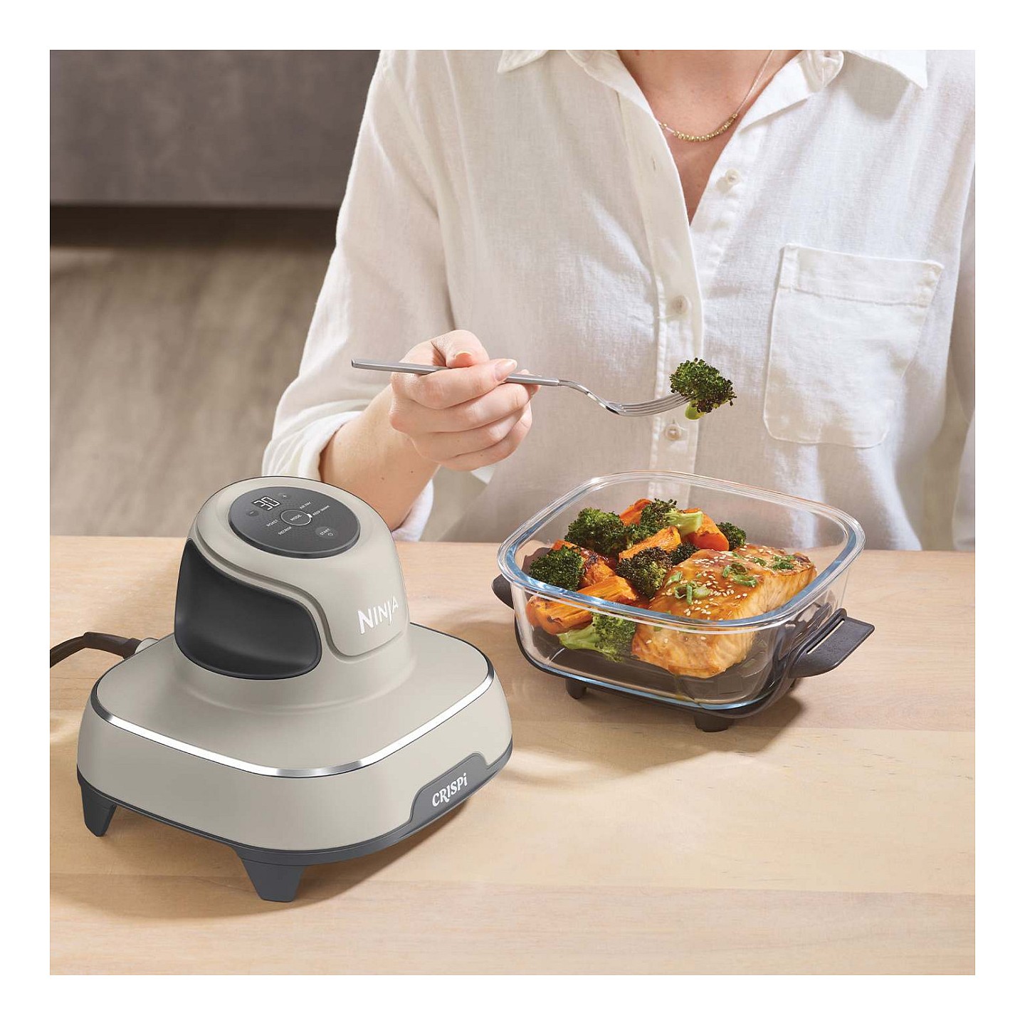 Ninja FN101EUST CRISPi 4-in-1 Tragbare Glas-Heißluftfritteuse Stone — Buy in Cyprus with Fast Delivery