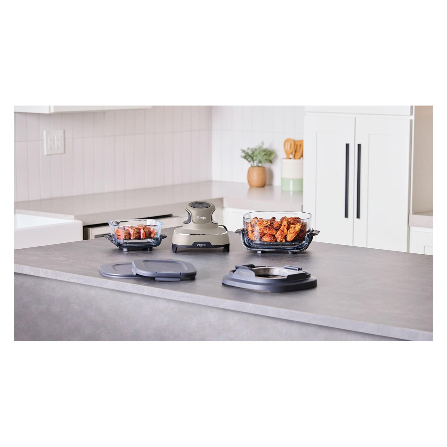 Ninja FN101EUST CRISPi 4-in-1 Tragbare Glas-Heißluftfritteuse Stone — Buy in Cyprus with Fast Delivery