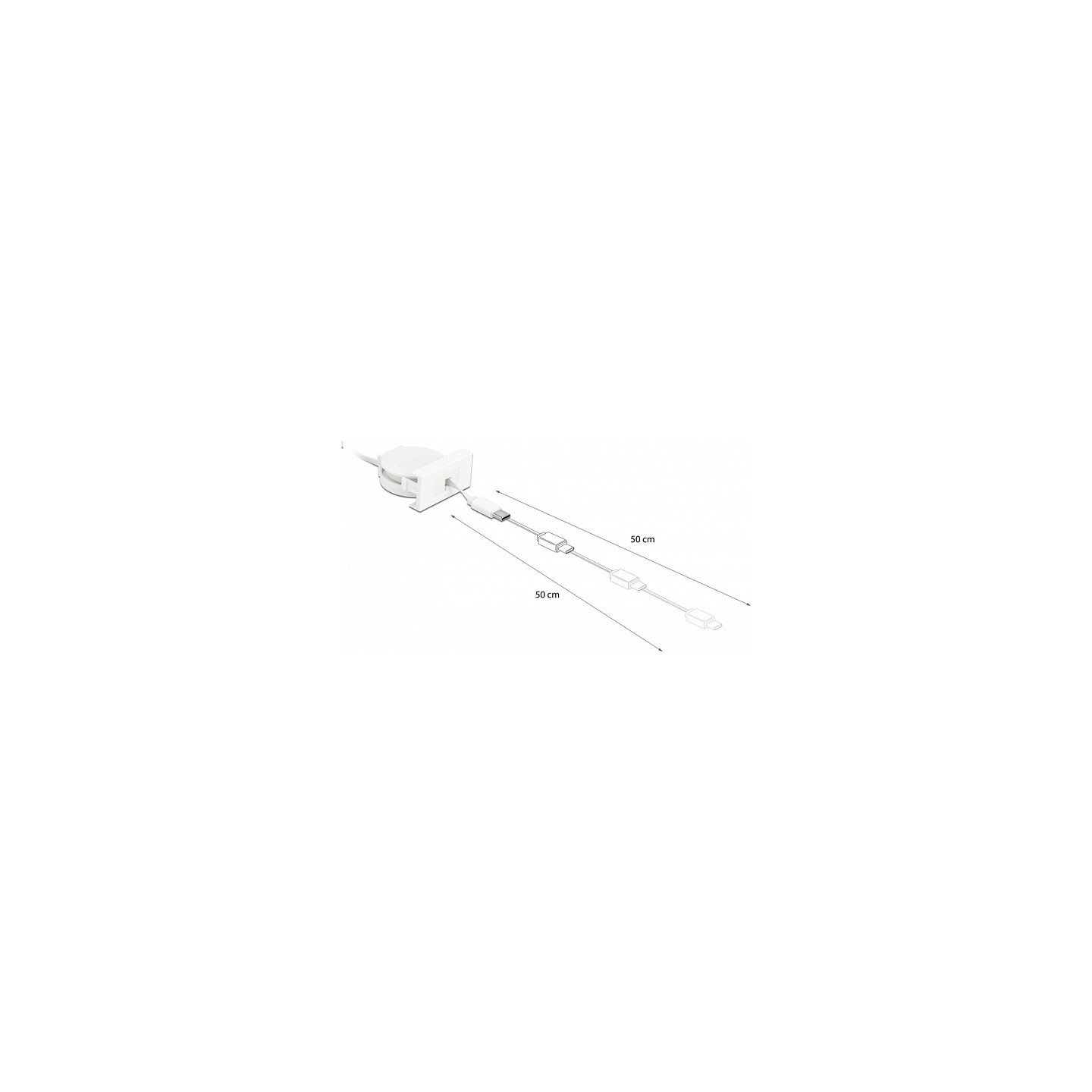 DELOCK Easy 45 Modul USB 2.0 Ausrollkabel USB Typ-A zu USB Type-C weiss — Buy in Cyprus with Fast Delivery