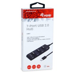 Equip USB-Hub 7-Port 2.0 - to 7x2.0 480Mbps o.Netzteil sw — Buy in Cyprus with Fast Delivery