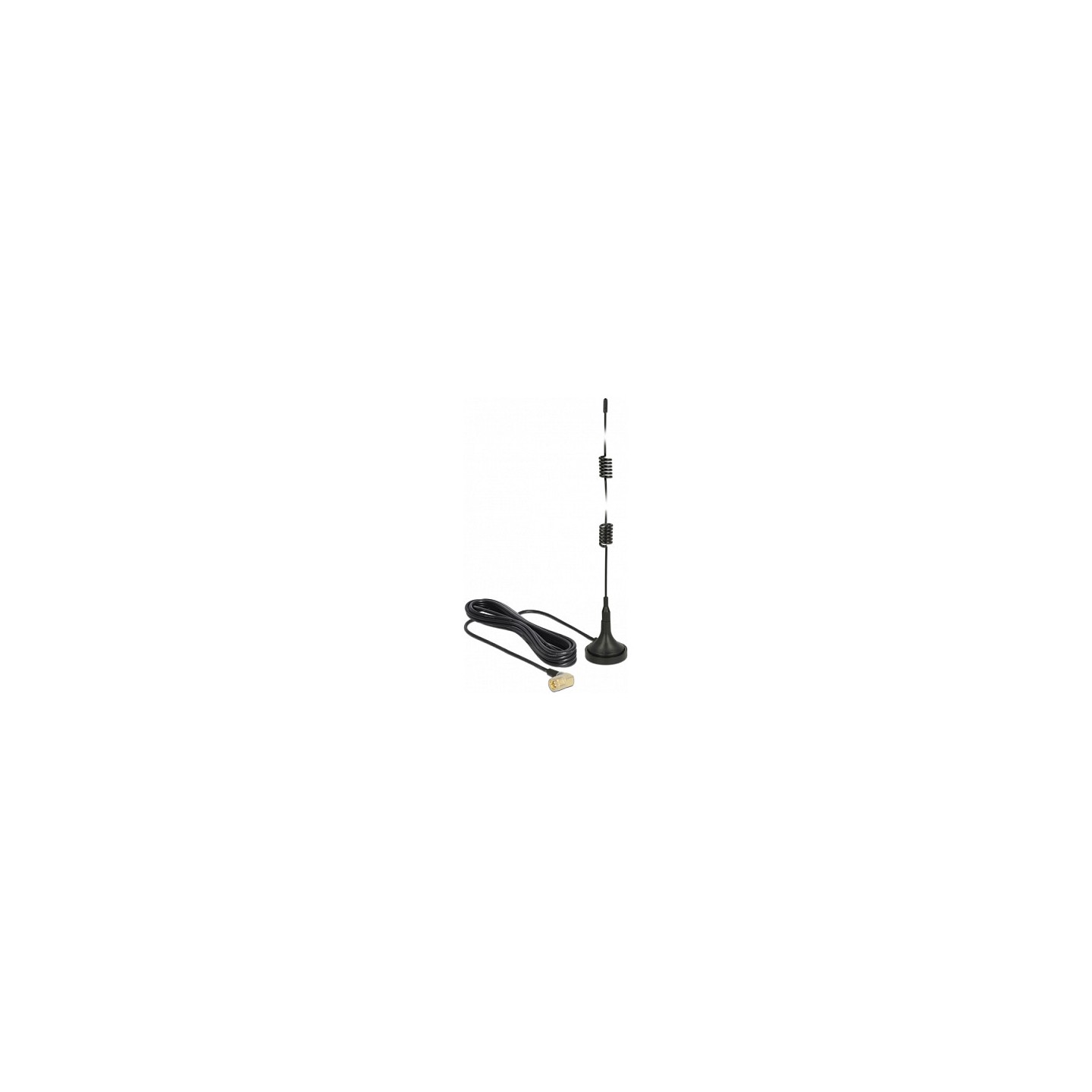 DELOCK LTE Antenne SMA Stecker 90 2.5 dBi starr omnidirektional mit magnetischem Standfuss und Anschlusskabel RG-174 ...