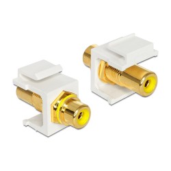 Keystone Modul Cinch Buchse to Cinch Buchse vergoldet gelb weiß — Buy in Cyprus with Fast Delivery