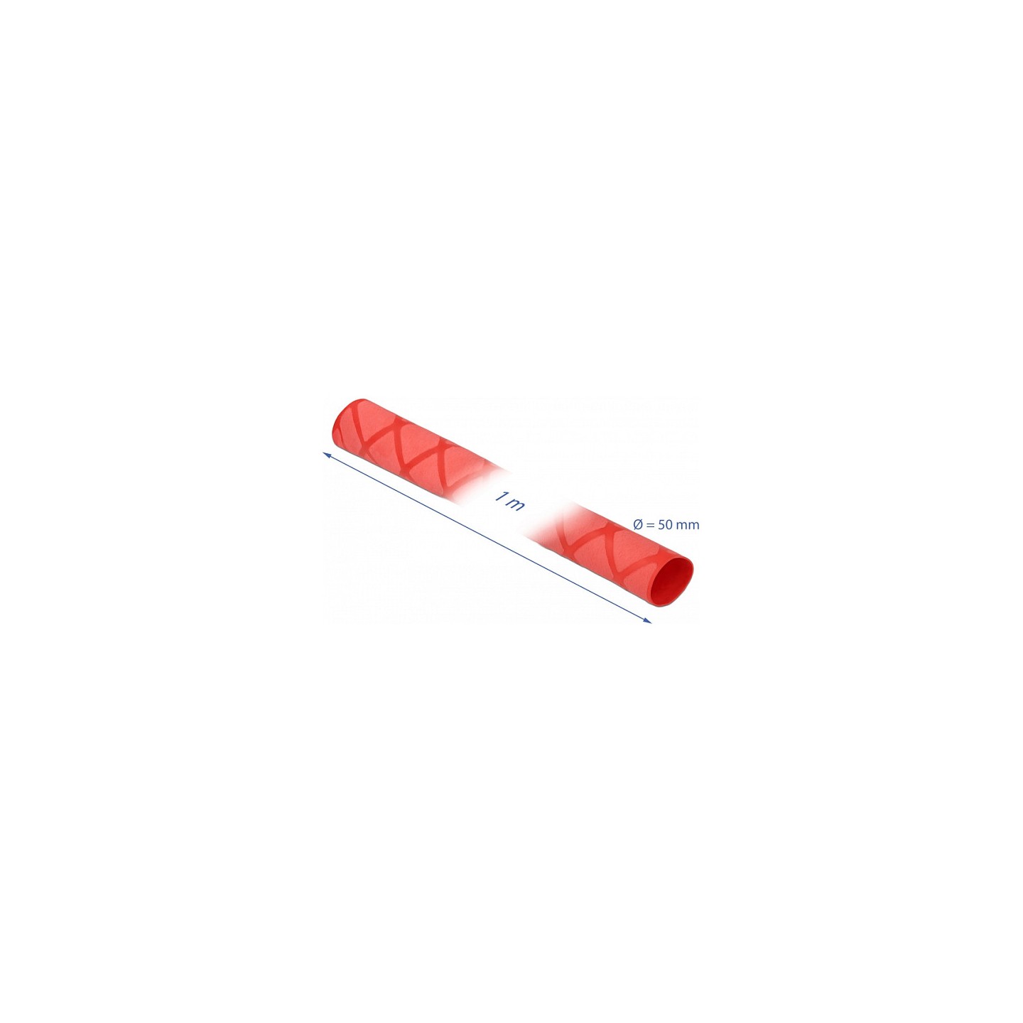 Schrumpfschlauch X-Muster rutschfest 1 m x 50 mm rot — Buy in Cyprus with Fast Delivery