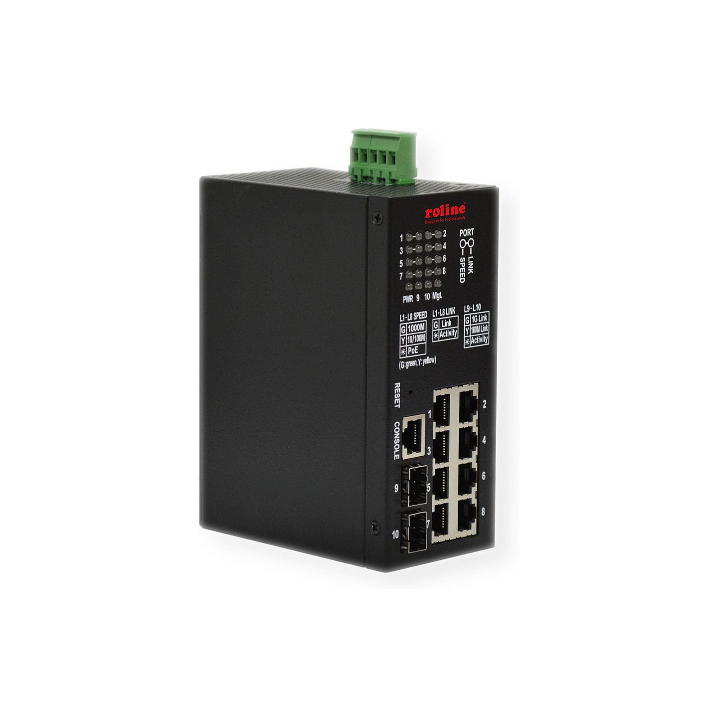 ROLINE Industrial Gigabit Switch. 10 Ports. PoE+. Smart Managed — Buy in Cyprus with Fast Delivery