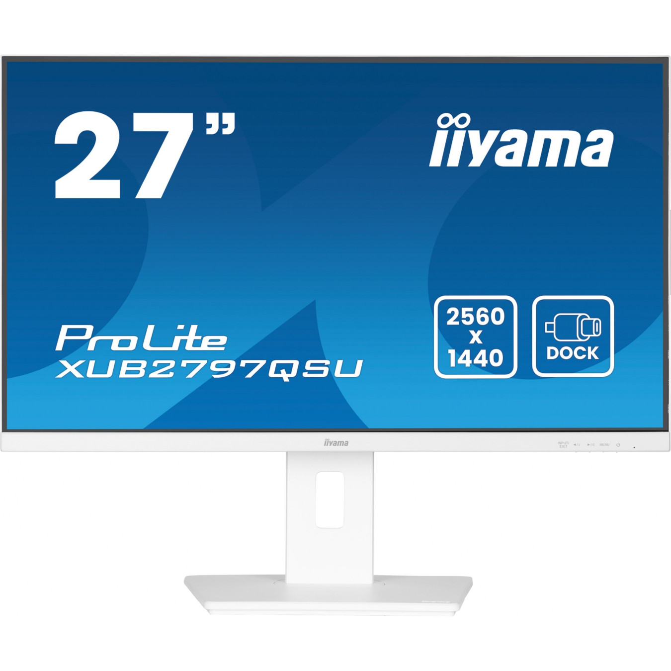 iiyama ProLite XUB2797QSU-W2 - 27-inch QHD IPS, 100Hz, 1ms, USB hub, HDMI 2.0 + DP1.4, White, Height-adjustable