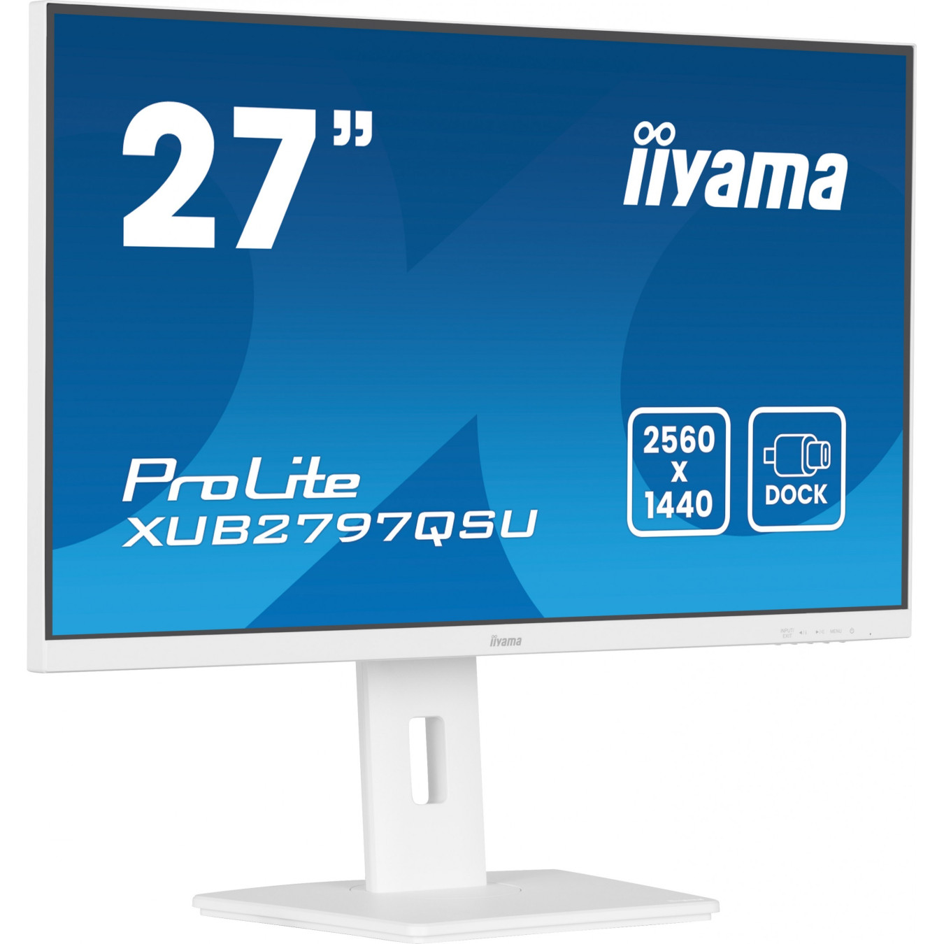 iiyama ProLite XUB2797QSU-W2 - 27-inch QHD IPS, 100Hz, 1ms, USB hub, HDMI 2.0 + DP1.4, White, Height-adjustable