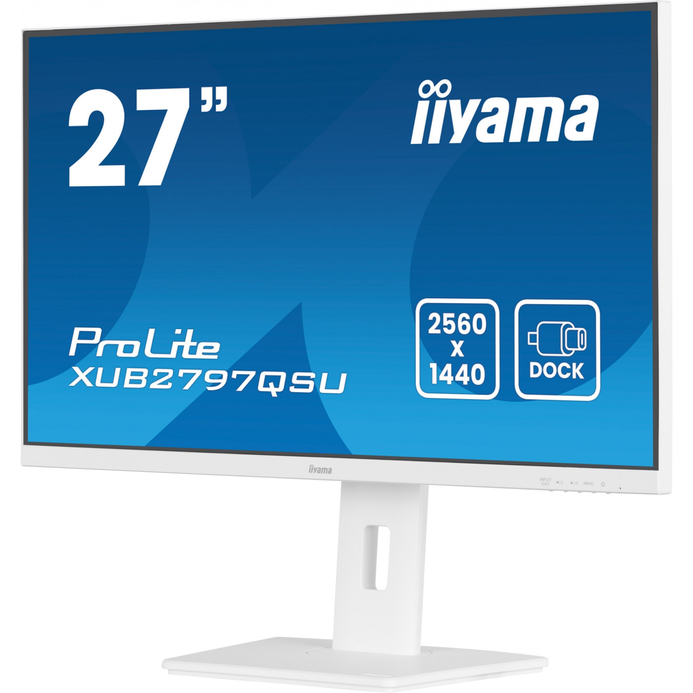 iiyama ProLite XUB2797QSU-W2 - 27-inch QHD IPS, 100Hz, 1ms, USB hub, HDMI 2.0 + DP1.4, White, Height-adjustable