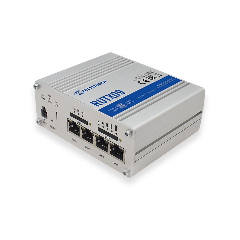 Buy Teltonika RUTX09 - LTE Cat6 Industrial Router - Aluminium, 256MB RAM/Flash, ... in Cyprus, Nicosia, Limassol, Larnaka, Pafos