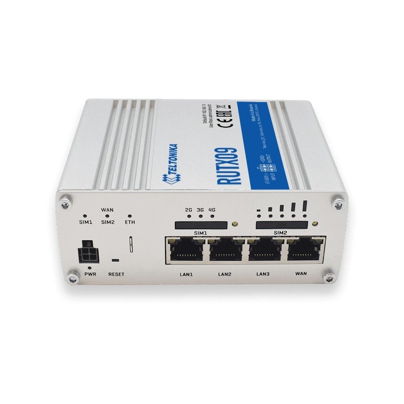 Buy Teltonika RUTX09 - LTE Cat6 Industrial Router - Aluminium, 256MB RAM/Flash, ... in Cyprus, Nicosia, Limassol, Larnaka, Pafos