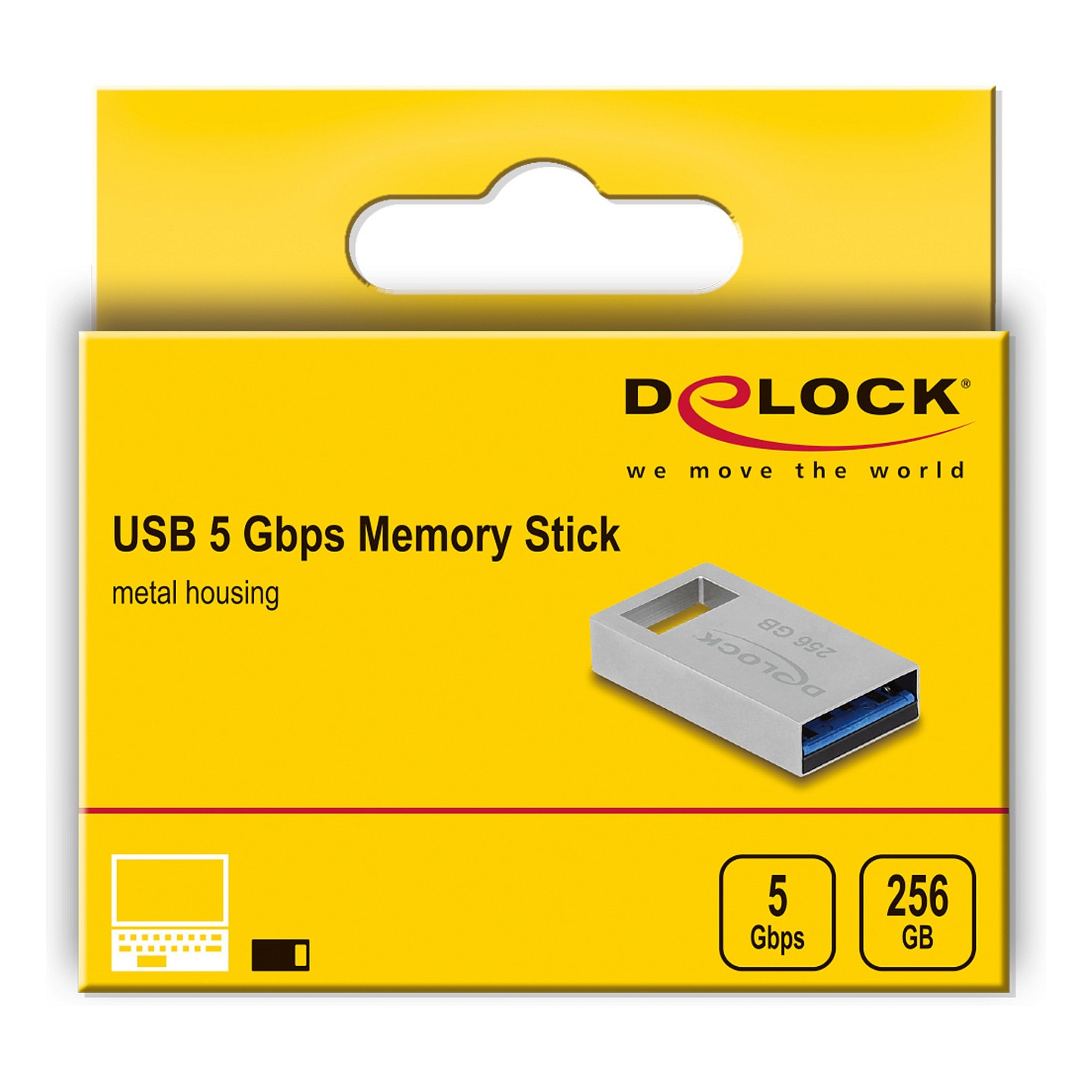 STICK HUB DELOCK USB 5 Gbps Speicherstick 256GB - Metallgehuse — Buy in Cyprus with Fast Delivery