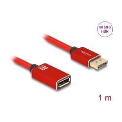 DELOCK DisplayPort Verlngerungskabel 8K 60 Hz 1 m rot Metall ohne Einrastfunktion — Buy in Cyprus with Fast Delivery