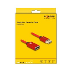 DELOCK DisplayPort Verlngerungskabel 8K 60 Hz 1 m rot Metall ohne Einrastfunktion — Buy in Cyprus with Fast Delivery