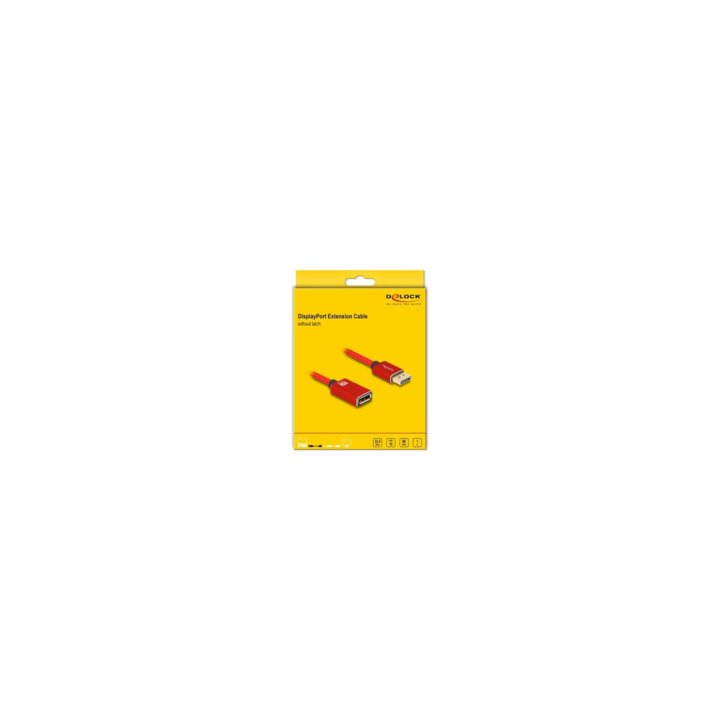 DELOCK DisplayPort Verlngerungskabel 8K 60 Hz 1 m rot Metall ohne Einrastfunktion — Buy in Cyprus with Fast Delivery