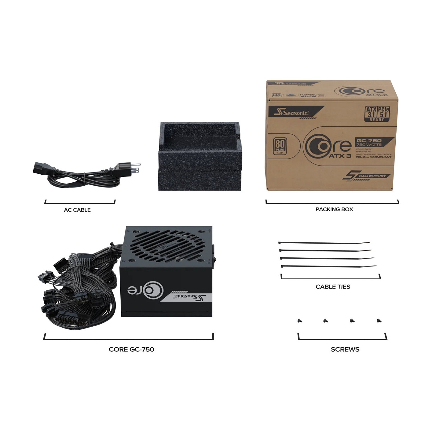 Seasonic Core GC-750 750W ATX 3.1 80+ Gold (Boxed) — Buy in Cyprus with Fast Delivery