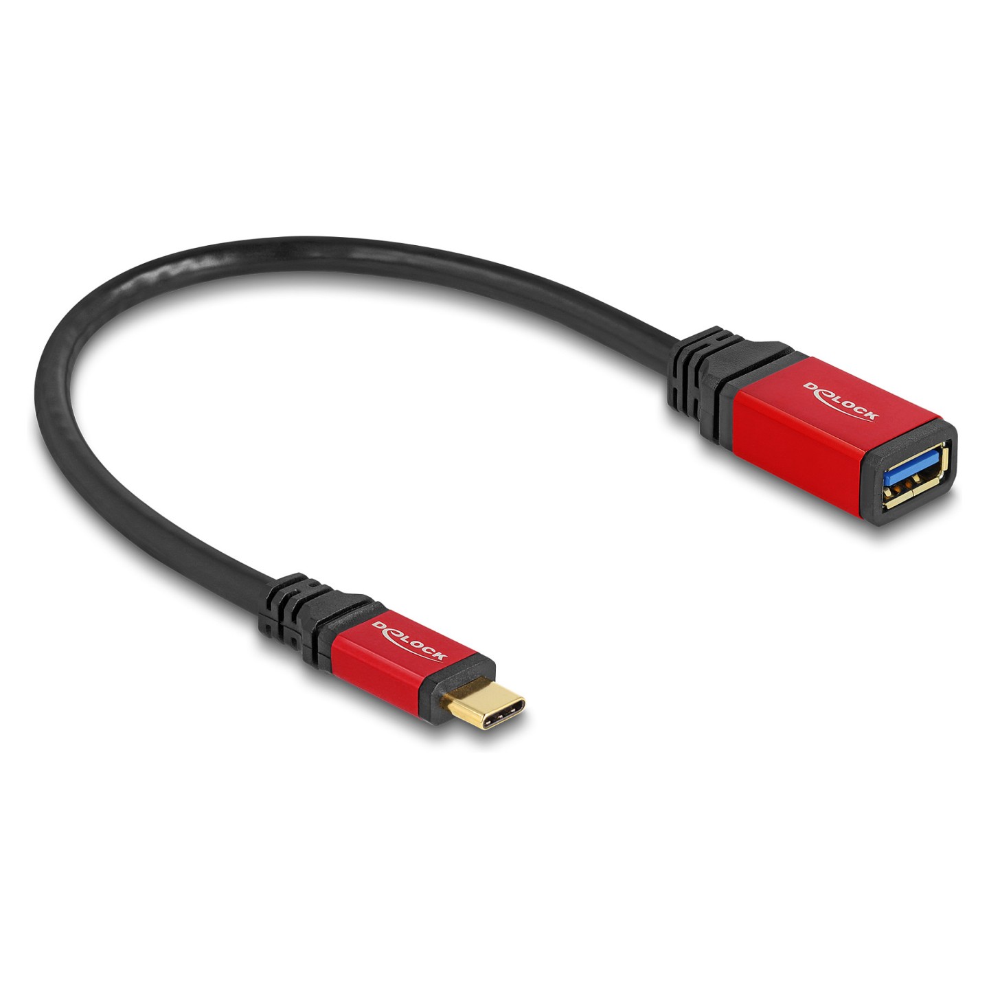 DELOCK USB 10 Gbps Adapter USB Type-C Stecker zu USB Typ-A Buchse 15cm rot Metall — Buy in Cyprus with Fast Delivery