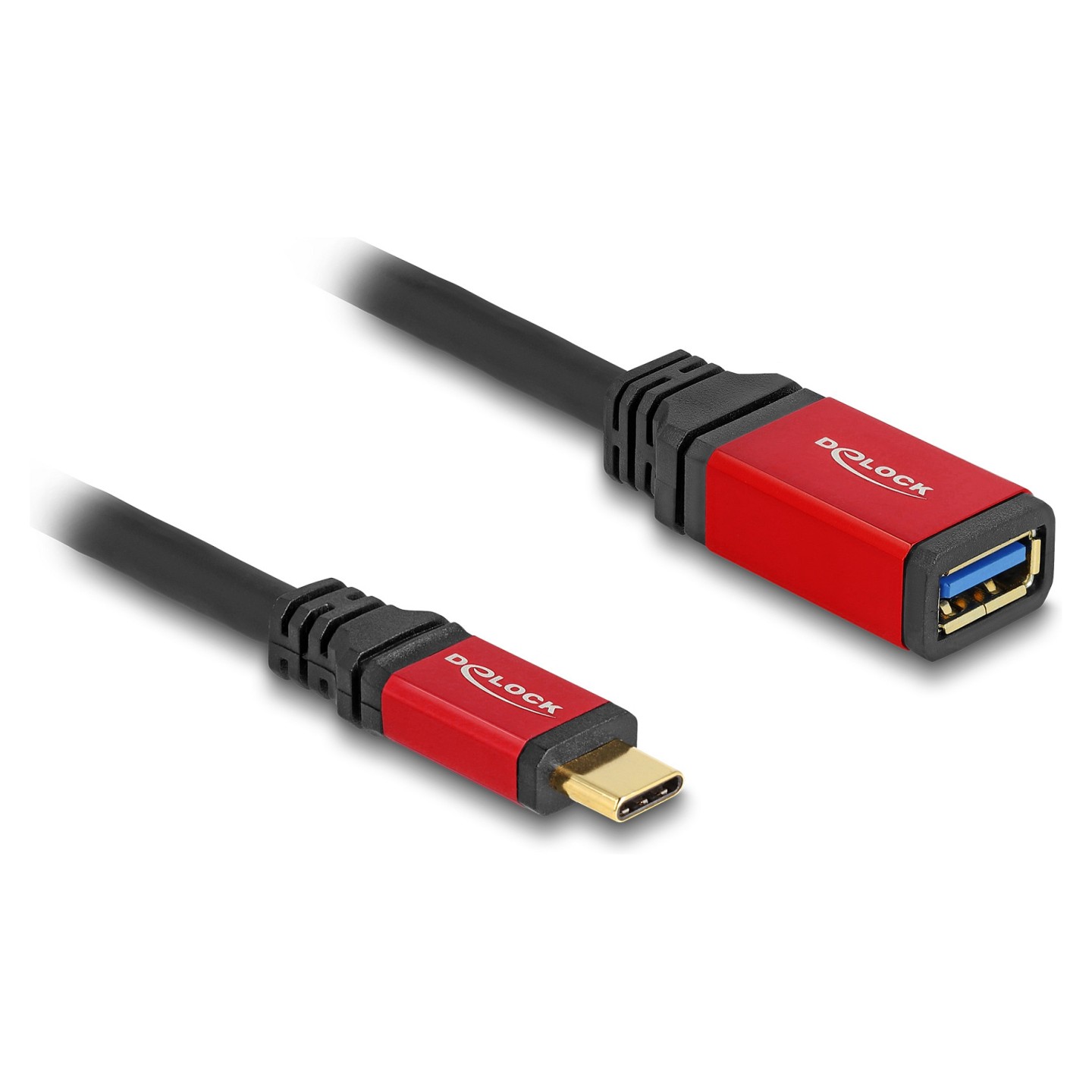 DELOCK USB 10 Gbps Adapter USB Type-C Stecker zu USB Typ-A Buchse 15cm rot Metall — Buy in Cyprus with Fast Delivery