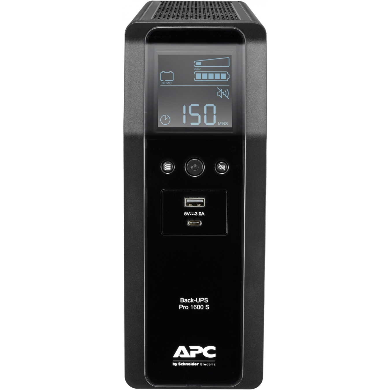 APC Back-UPS Pro BR1600SI - 1600VA (960W) Line-Interactive UPS, AVR, LCD, 8× IEC C13, USB-A/C, Black