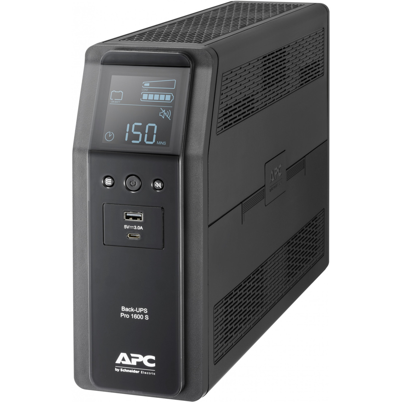 APC Back-UPS Pro BR1600SI - 1600VA (960W) Line-Interactive UPS, AVR, LCD, 8× IEC C13, USB-A/C, Black
