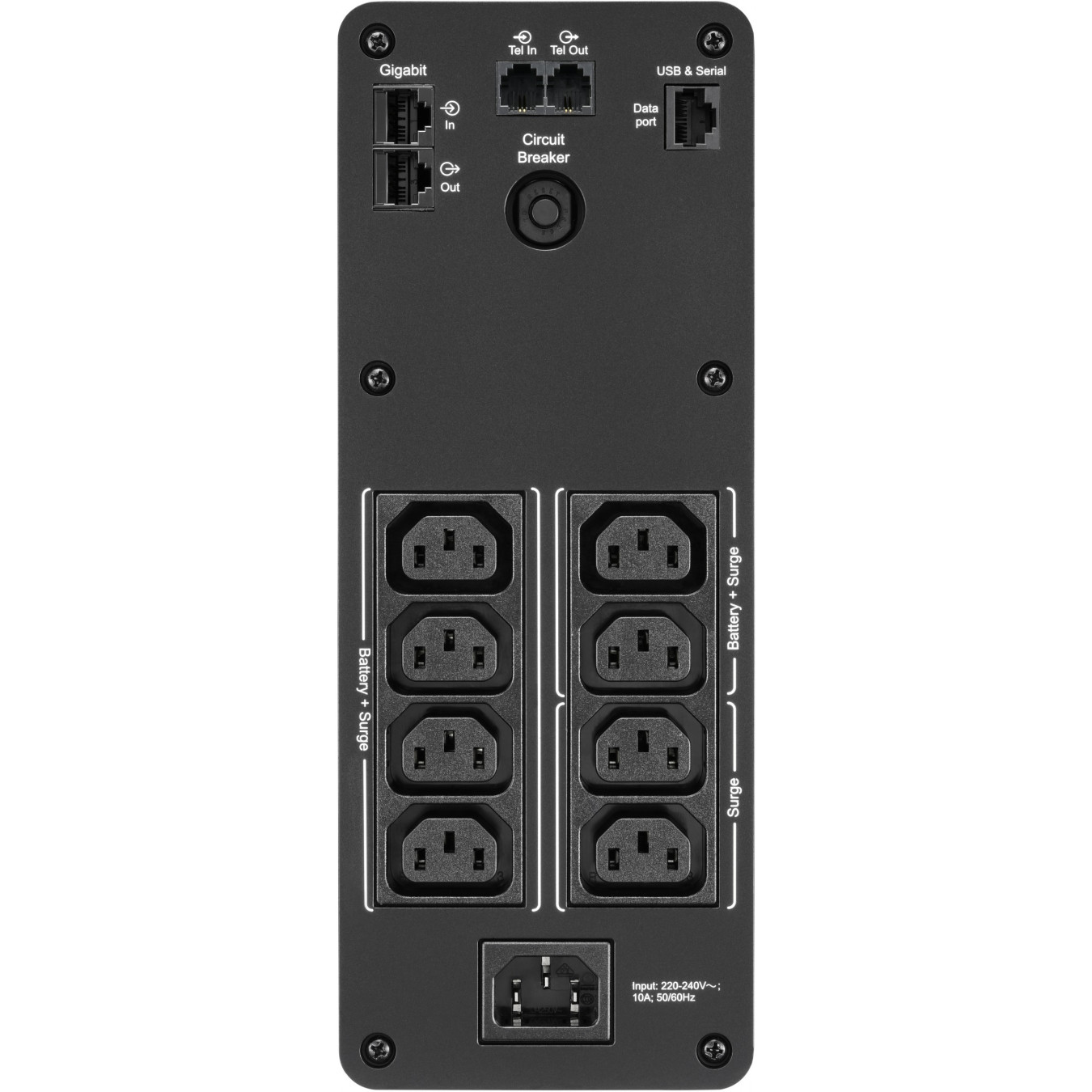 APC Back-UPS Pro BR1600SI - 1600VA (960W) Line-Interactive UPS, AVR, LCD, 8× IEC C13, USB-A/C, Black