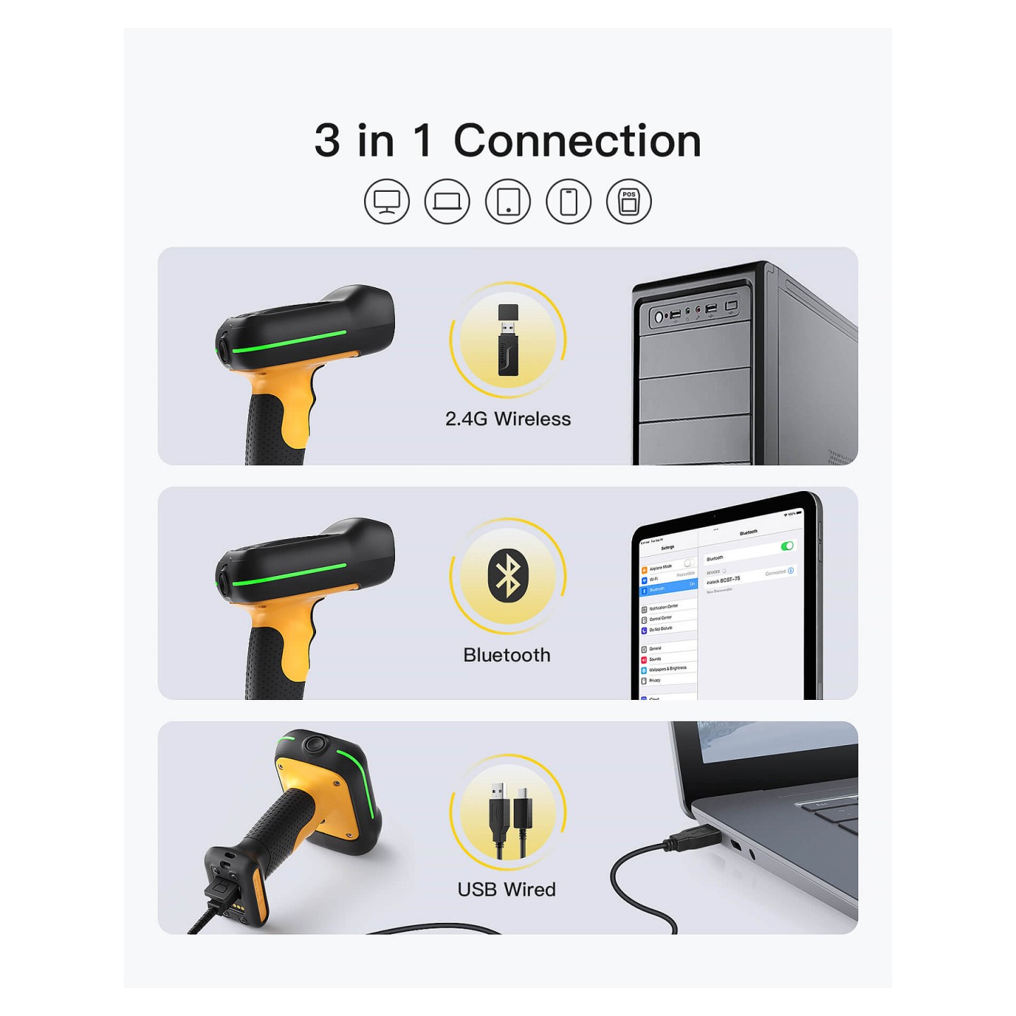 inateck Barcodescanner 61 black [BCST-61_black] — Buy in Cyprus with Fast Delivery