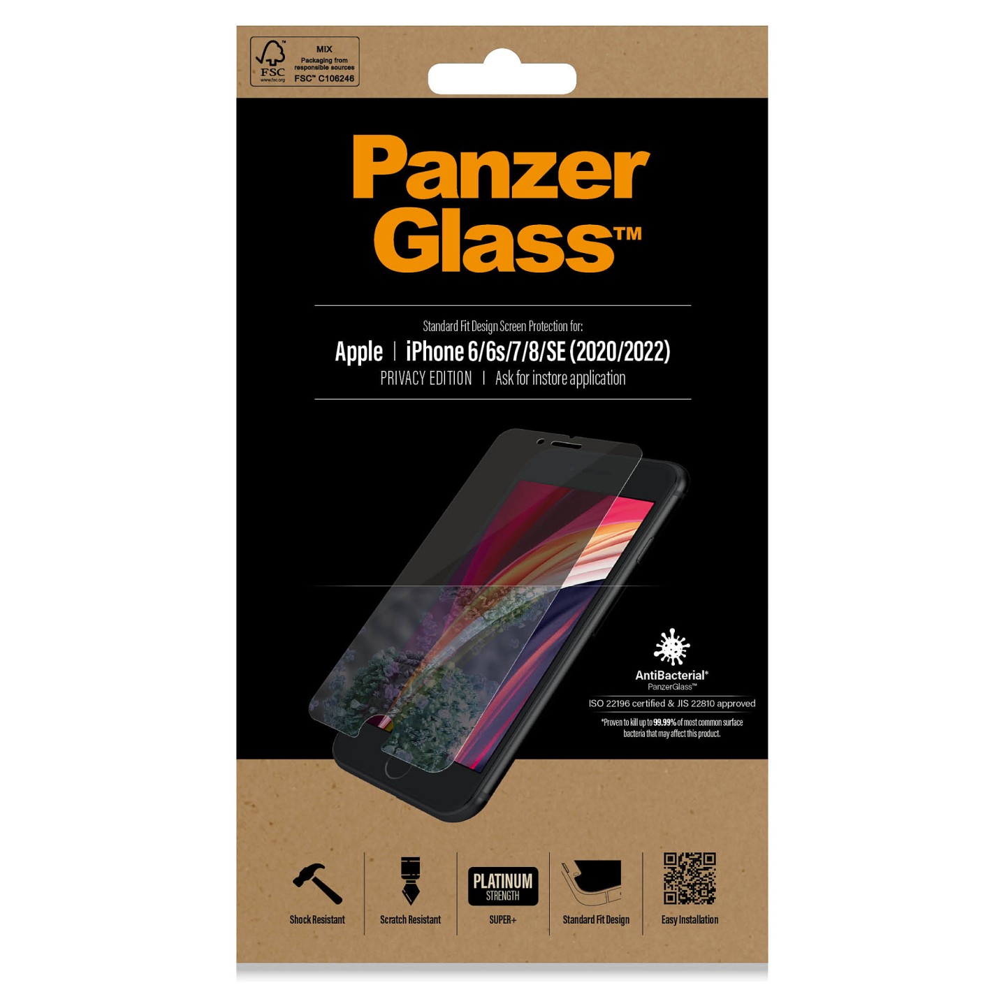 Project only PanzerGlass Privacy f. iPhone 6 7 8 SE 2020 22 — Buy in Cyprus with Fast Delivery