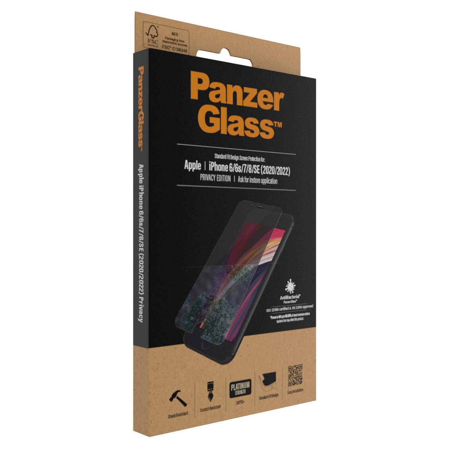 Project only PanzerGlass Privacy f. iPhone 6 7 8 SE 2020 22 — Buy in Cyprus with Fast Delivery