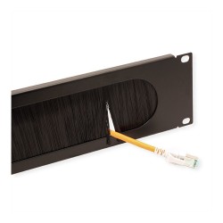 VALUE 19-Zoll-Kabeldurchfhrung 2 HE mit Brstendichtung. schwarz — Buy in Cyprus with Fast Delivery