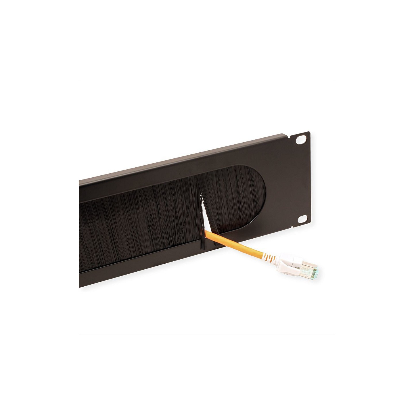 VALUE 19-Zoll-Kabeldurchfhrung 2 HE mit Brstendichtung. schwarz — Buy in Cyprus with Fast Delivery