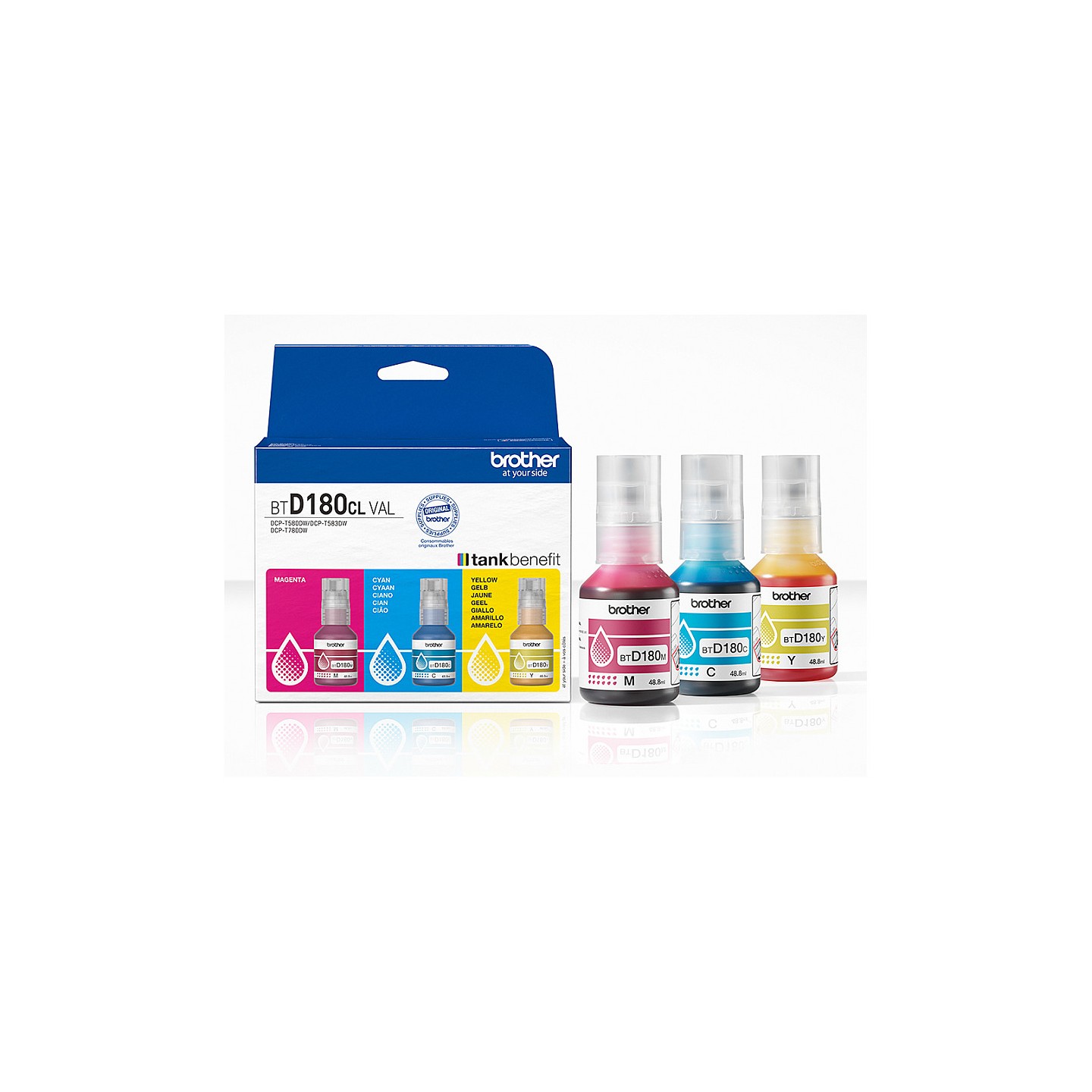 Brother Tintenflaschen BTD-180CLVAL Multipack (je 1x BK M C Y) — Buy in Cyprus with Fast Delivery