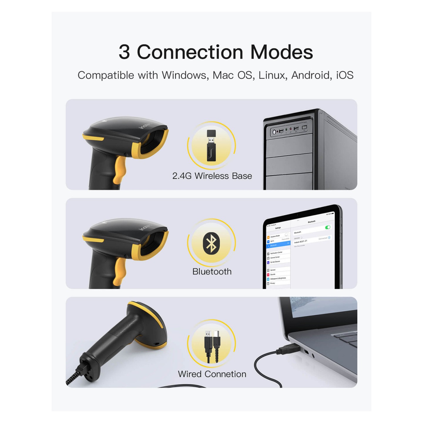 inateck Barcodescanner 21 AI black [BCST-21-AI_Black] — Buy in Cyprus with Fast Delivery