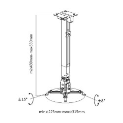 Equip Beamer Deckenhalterung universal bis 20kg +++ Wand sw retail — Buy in Cyprus with Fast Delivery