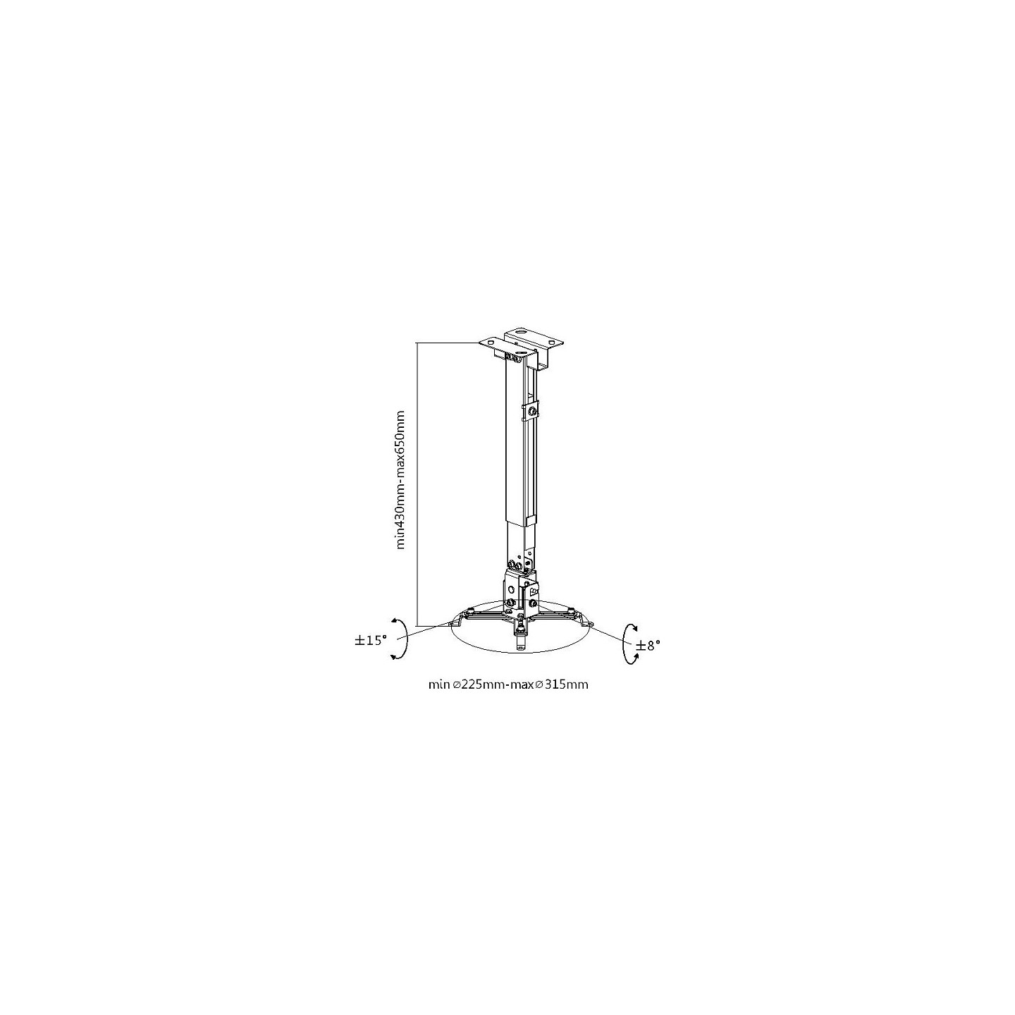 Equip Beamer Deckenhalterung universal bis 20kg +++ Wand sw retail — Buy in Cyprus with Fast Delivery