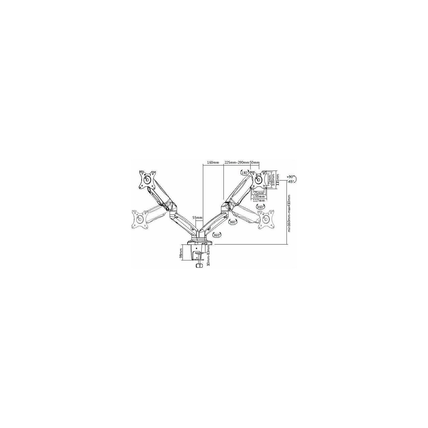 equipBefestigungskit fr 2 LCD-Displays 33 - 68.6cm (13' - 27') Tischmontage — Buy in Cyprus with Fast Delivery