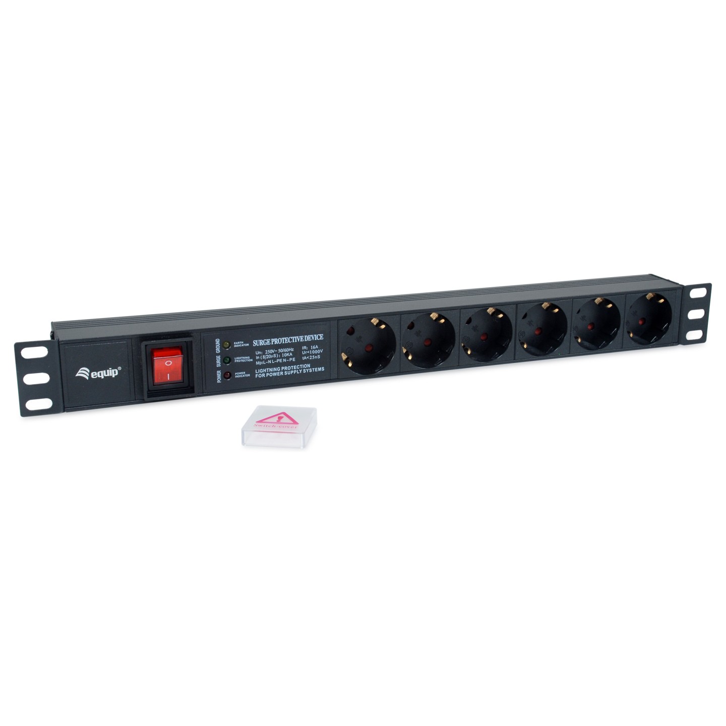 Equip Steckdosenleiste 19'(1HE)6fach mit Schuko + Schalt Alu — Buy in Cyprus with Fast Delivery