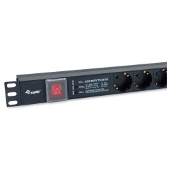 Equip Steckdosenleiste 19'(1HE)6fach mit Schuko + Schalt Alu — Buy in Cyprus with Fast Delivery