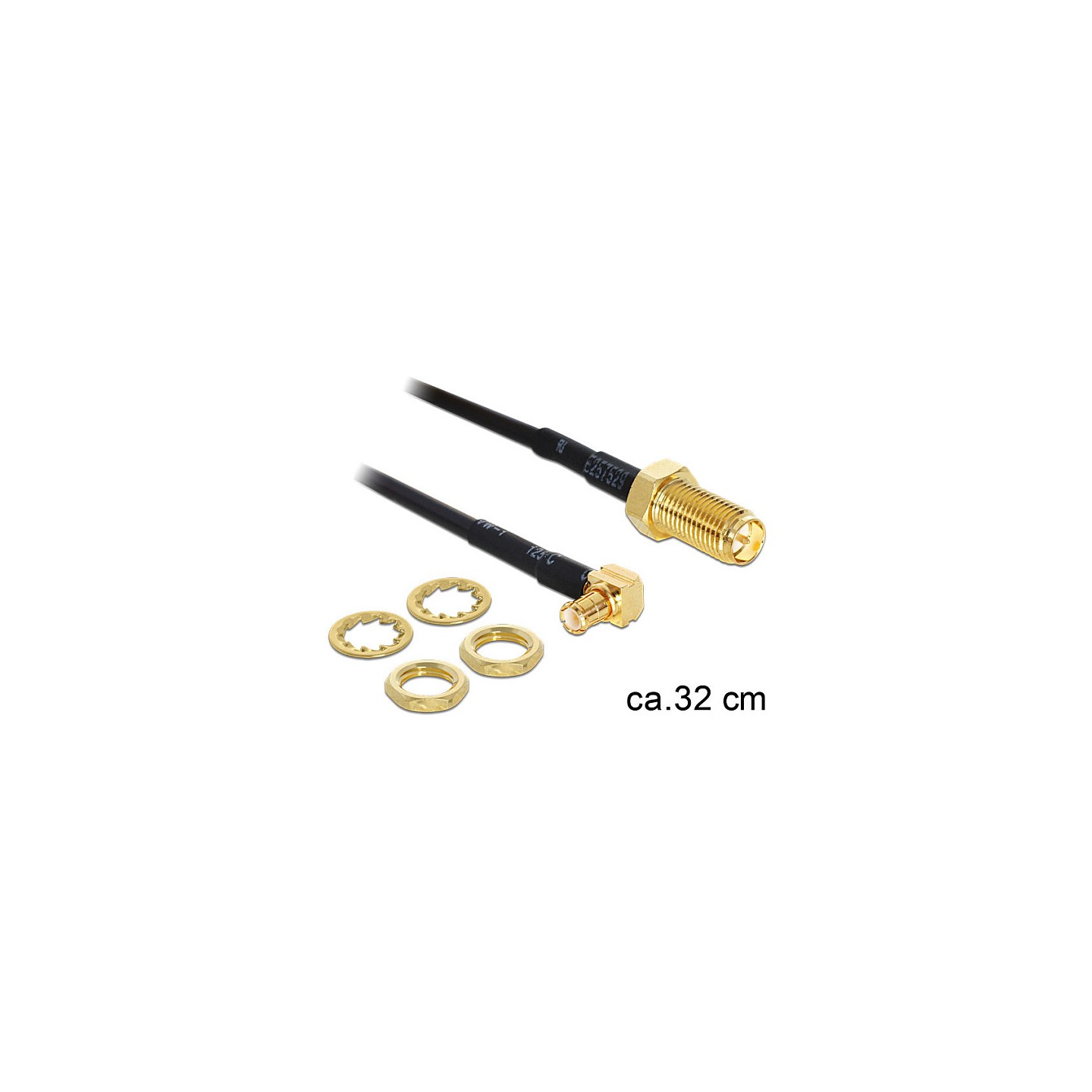 DELOCK Antennenkabel RP-SMA Buchse zum Einbau zu MCX Stecker 90 320mm — Buy in Cyprus with Fast Delivery