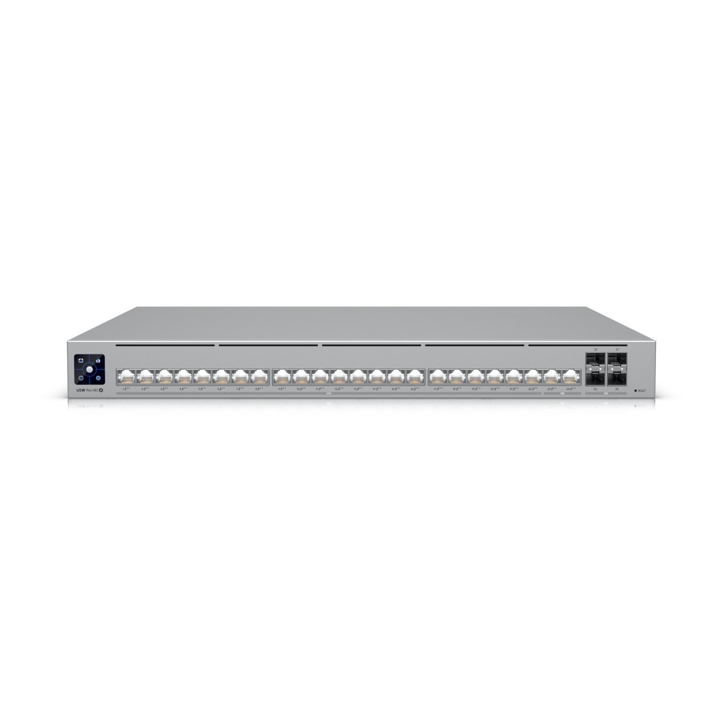 Ubiquiti UniFi Switch Pro HD - USW-Pro-HD-24-PoE - 24-Port Multi‑Gig 2.5G/10G PoE++ Rackmount, Grey