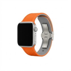 Premium Plus Armband für Apple Watch. Orange Grau. 40mm. 41mm. 38mm. 42mm (Series 10). GA-MAG-BNDA-PP-OGS