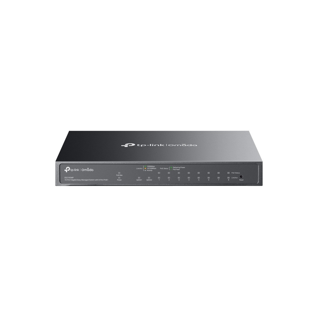 TP-Link Omada ES210GMP - 10-Port Gigabit Easy-Managed Switch, 8x PoE+ (123W), Black — Buy in Cyprus with Fast Delivery