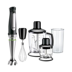 Houshold MultiQuick 7 Stabmixer MQ 7045X (schwarz edelstahl. 1.000 Watt. mit Eis-Crusher. Zerkleinerer. Schneebesen)