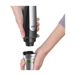 Houshold MultiQuick 7 Stabmixer MQ 7045X (schwarz edelstahl. 1.000 Watt. mit Eis-Crusher. Zerkleinerer. Schneebesen)