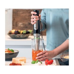 Houshold MultiQuick 7 Stabmixer MQ 7045X (schwarz edelstahl. 1.000 Watt. mit Eis-Crusher. Zerkleinerer. Schneebesen)
